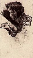 Man, Drawing or Writing, 1886, vangogh