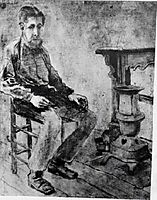 Man Sitting by the Stove The Pauper, 1882, vangogh