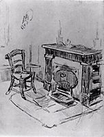 Mantelpiece with Chair, 1890, vangogh