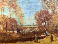 The Parsonage Garden at Nuenen with Pond and Figures, 1885, vangogh