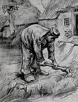 Peasant, Chopping, 1885, vangogh