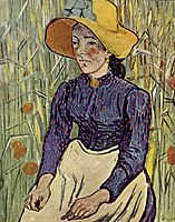 Peasant in a field of wheat, 1890, vangogh