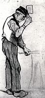 Peasant with a Chopping Knife, 1881, vangogh