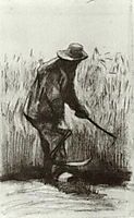 Peasant with Sickle, Seen from the Back, 1885, vangogh