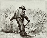 Peasant with Sickle, Seen from the Back, 1885, vangogh