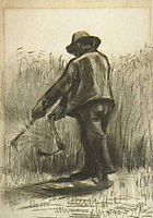 Peasant with Sickle, Seen from the Back, 1885, vangogh
