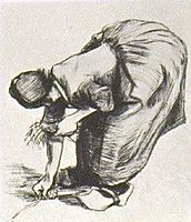 Peasant Woman Gleaning, 1885, vangogh