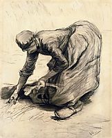 Peasant Woman Gleaning , 1885, vangogh