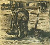 Peasant Woman, Planting Potatoes, 1885, vangogh