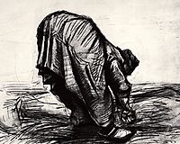 Peasant Woman, Stooping, Seen from the Back, 1885, vangogh