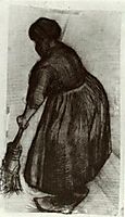 Peasant Woman with Broom, 1885, vangogh