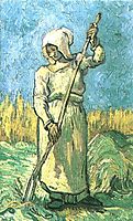 Peasant Woman with a Rake after Millet, 1889, vangogh