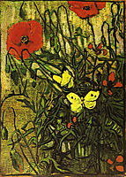 Poppies and Butterflies , 1890, vangogh