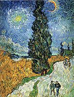 Road with Cypresses, 1890, vangogh