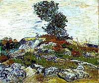 The Rocks with Oak tree, 1888, vangogh