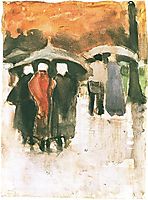 Scheveningen Women and Other People Under Umbrellas, 1882, vangogh