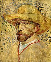 Self-Portrait with Straw Hat, 1887, vangogh