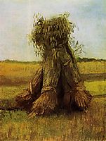 Sheaves of Wheat in a Field, 1885, vangogh