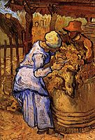 Sheep-Shearers, The after Millet, 1889, vangogh