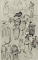 Sheet with Many Sketches of Figures, 1890, vangogh