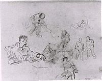 Sheet with Sketches of Peasants, 1890, vangogh
