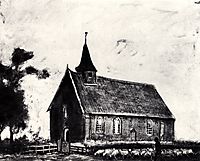 Shepherd with Flock near a Little Church at Zweeloo, 1883, vangogh