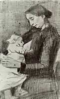 Sien Nursing Baby, Half-Figure, 1882, vangogh