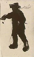 Silhouette of a Man with a Rake, c.1885, vangogh