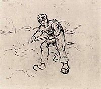 Sketch of a Peasant Working, 1890, vangogh