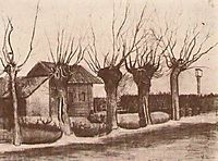 Small House on a Road with Pollard Willows, 1881, vangogh