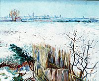Snowy Landscape with Arles in the Background, 1888, vangogh