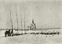 Snowy Landscape with the Old Tower, 1883, vangogh