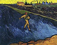 The Sower Outskirts of Arles in the Background, 1888, vangogh