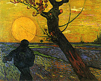 Sower with Setting Sun , 1888, vangogh