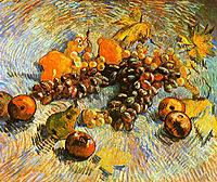 Still Life with Apples, Pears, Lemons and Grapes, 1887, vangogh