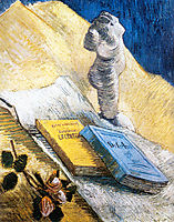 Still Life with Plaster Statuette, a Rose and Two Novels, 1887, vangogh