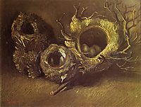 Still Life with Three Birds Nests, 1885, vangogh