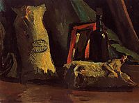 Still Life with Two Sacks and a Bottle, 1884, vangogh