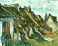 Thatched Cottages in Chaponval, Auvers-sur-Oise, 1890, vangogh