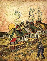 Thatched Cottages in the Sunshine Reminiscence of the North, 1890, vangogh
