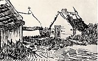 Three Cottages in Saintes-Maries, 1888, vangogh