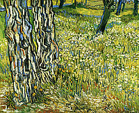Tree Trunks in the Grass , 1890, vangogh