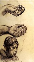 Two Hands and a Woman s Head, vangogh