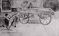 Two Men with a Four-Wheeled Wagon, 1882, vangogh