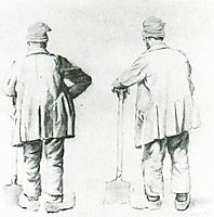 Two Sketches of a Man Leaning on His Spade, 1867, vangogh