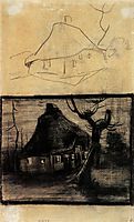 Two Studies of a Cottage, 1885, vangogh