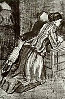 Two Women, Kneeling, 1883, vangogh