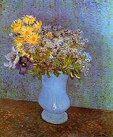 Vase with Lilacs, Daisies and Anemones, 1887, vangogh