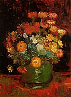 Vase with Zinnias, 1886, vangogh