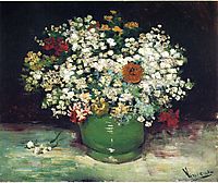 Vase with Zinnias and Other Flowers, 1886, vangogh